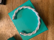 925 Silver Torque twisted mesh bracelet cuff