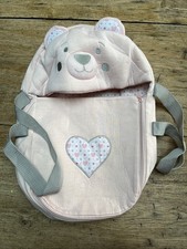 Tiny Treasure Bunny Doll Baby Carrier Bed