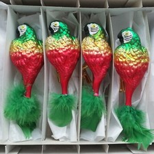 Czech glass parrot Christmas
