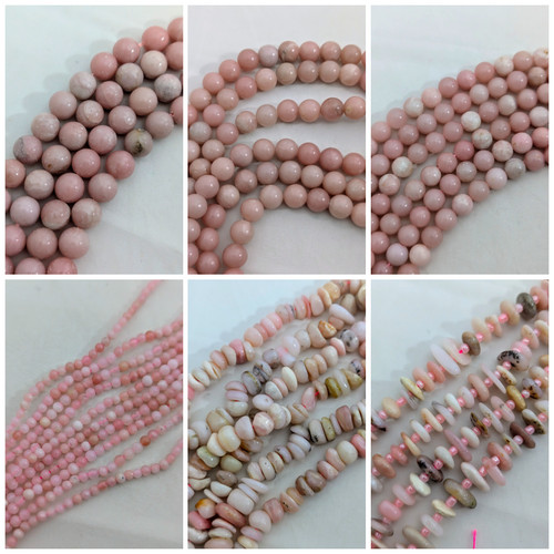 Pink opal gemstone beads - pink,