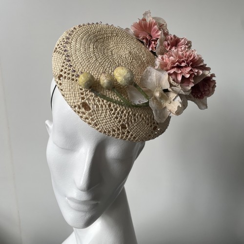 Vintage straw headpiece - straw,
