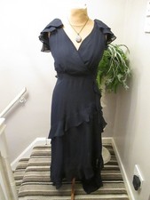 JOANNA HOPE NAVY RUFFLE DRESS