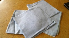 SET OF 4  VINTAGE IRISH ETAMINE  LINEN  NAPKINS - PALE BLUE