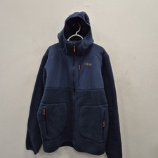 Rab Mens Outpost Hoody Hooded Teddy Pile Warm Fleece Polartec Navy Jacket XXL