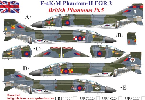 Decal 4m phantom ii - 1:72, phantom-ii