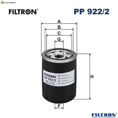 Fuel filter 922 - pp, for