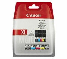 Genuine Canon PGI-550XL BK & CLI-551 BCMY Ink Cartridges Multipack Pixma iX6850