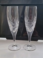 Edinburgh Crystal Flute Champagne Glasses x2