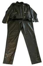 Calvin Klein Womens Faux Leather Outfit XL Pants/L Jacket