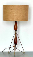 Mid Century Brass Table Lamp Rocket Tripod Base German.