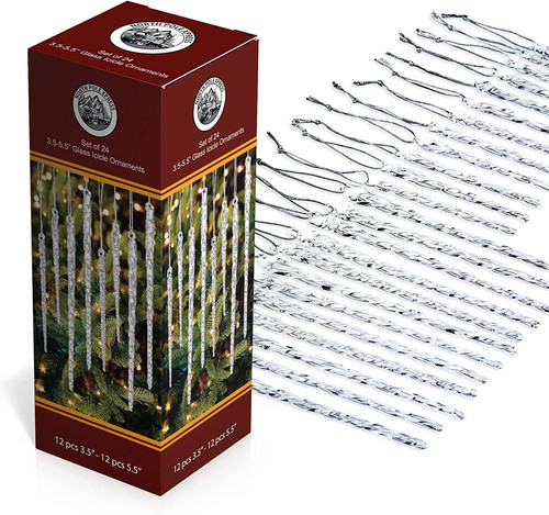 Twisted clear glass icicle - clear,