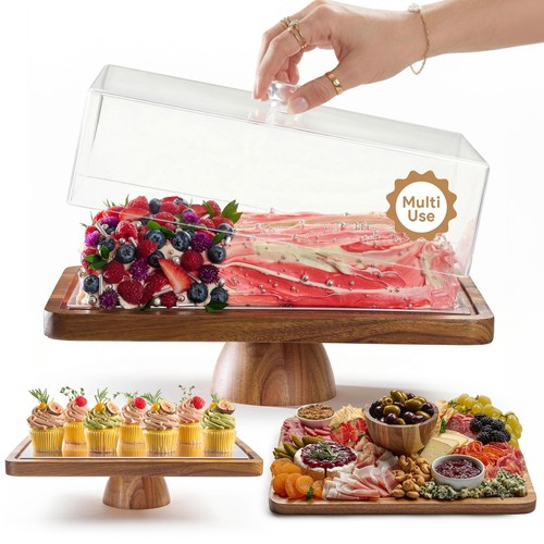 Acacia wood cake stand - wood,