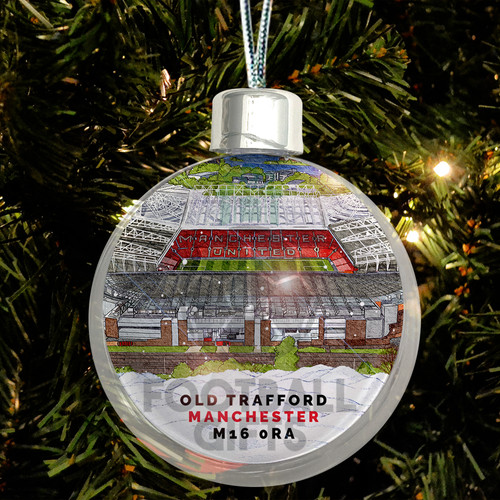 Man utd jumbo xmas - bauble, old