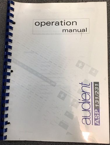 Audient asp 131 231 operation - audient,