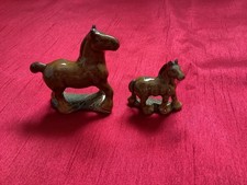 Vintage Wade Minitare Shire Horse x 2