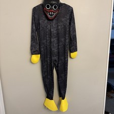 Shadow Dark Huggy Wuggy Kids Costume Large Black / Gray Poppy Playtime Halloween