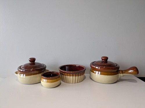 Vintage brown stoneware - vintage, soup