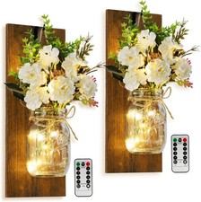 Set of 2 Mason Jar Sconces