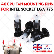 4X MOUNTING PINS FOR INTEL SOCKET LGA 775 CPU PLASTIC HEATSINK COOLER FAN - UK