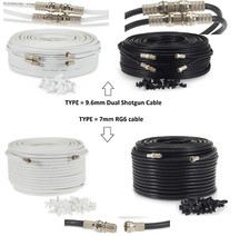 Sky Cable Extension Sky Q Sky+hd Twin Coax Satellite Sky Lead Shotgun with Clips