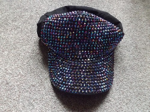Diamante cap purple sequins - cap,