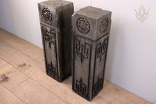 Pair of 19th Century Carved Welsh Slate Columns/Pillars/Plinths - WM11974