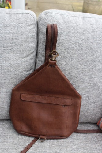 Tan leather ruck sack - tan,
