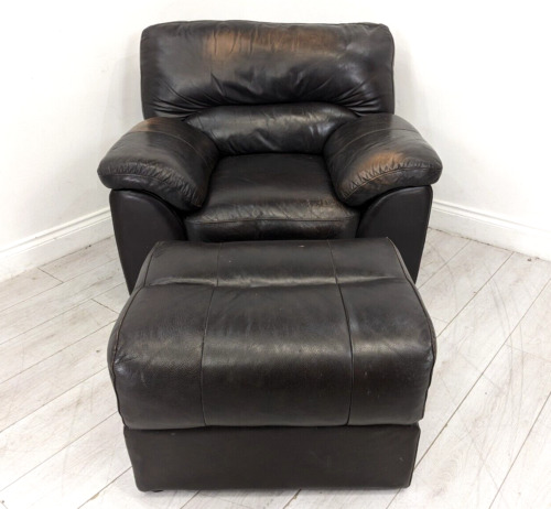 Armchair dark brown real - armchair,
