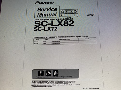 Pioneer lx82 service - sc-lx82,