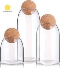 3 Pack Glass Jar with Airtight