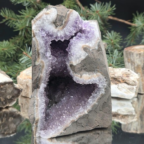 Amethyst crystal geode cutbase - geode,