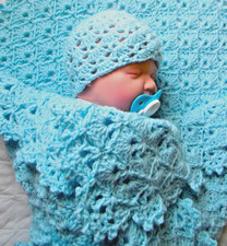 Hand Knitted/Crochet Blue