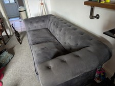 Three Seater Sofa. Velvet Chesterfield