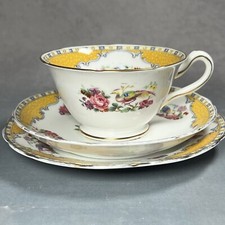 Jackson & Gosling (Staffordshire) ‘Fancy Birds’ Bone China Trio c1930