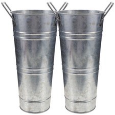 2pcs Galvanized Vase Metal