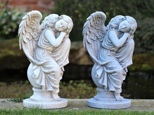 Garden ornaments cherub fairy - garden,
