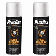 2x 200ML Plusgas Plus Gas Fast Release Dismantling Lubricant Penetrating Oil