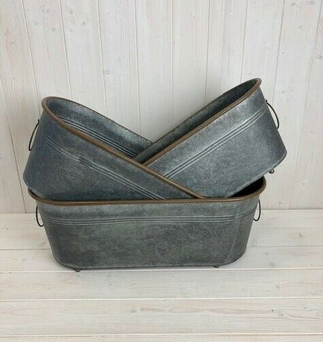 Large oval trough - trough, galvanised