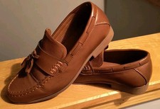 Next Unisex Brown Smart Leather Tassel Shoes by Next, Size UK 1 Orthalite Ultra 
