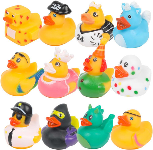 Pack rubber ducks colorful - 12,