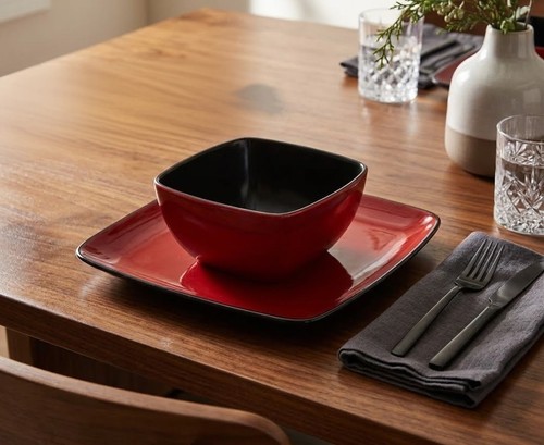2pc red black shade - 2pc, square
