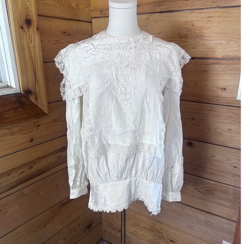 Vintage blouse large cream - blouse,
