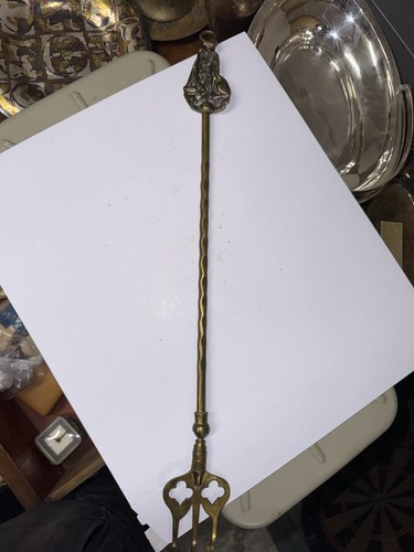 Brass toasting fork with - toasting,