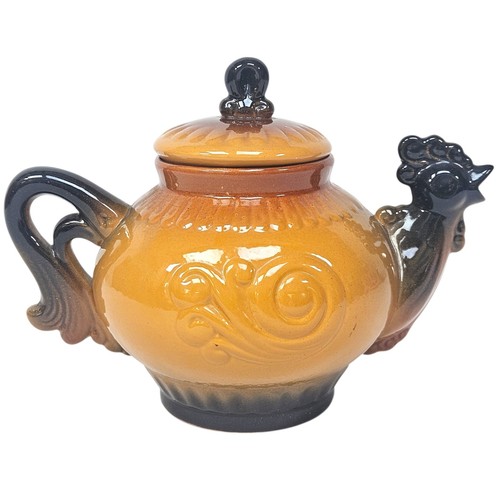 Belarus pottery rooster teapot - pottery,