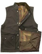Game Mens Padded Wax Gilet Quilted Bodywarmer Country Waistcoat Olive and Brown