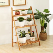 Bamboo wooden shelf plant - wooden,