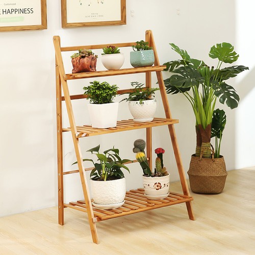 Bamboo wooden shelf plant - bamboo,