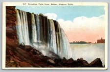 Canadian Falls From Below  Niagara Falls  New York   Postcard