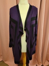LADIES PURPLE BLACK OPEN FRONT CARDIGAN SIZE XS 10 12 14 BY BONMARCHE