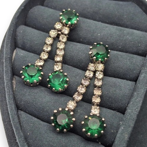 Emerald green rhinestone drop - rhinestone,